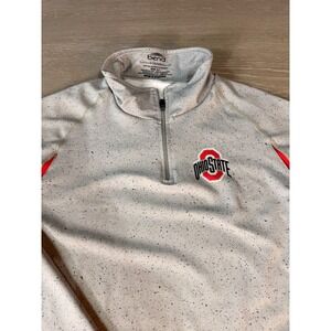 Bend Ohio State Buckeyes Gray Speckle Quarter Zip Pullover Top Women's Size L